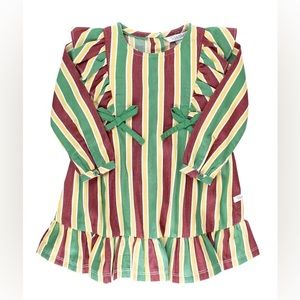 Ruffle Butts Jolly Stripes Ruffle Bow Dress